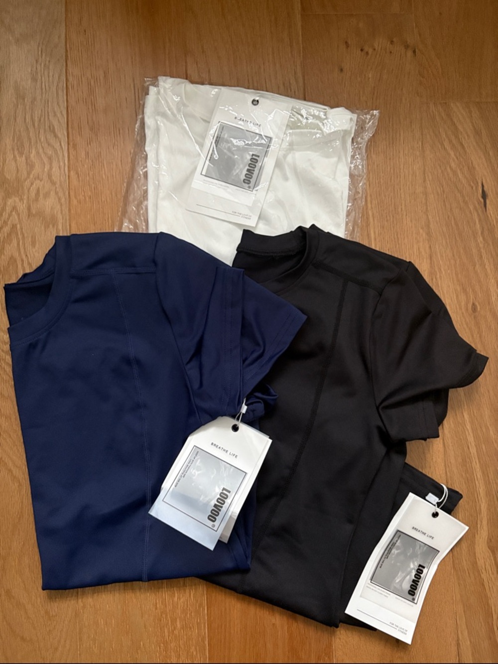 Loovoo Womens Workout Shirts M 3 Pack NWT